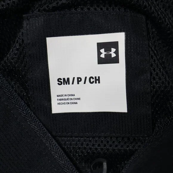 Under Armour Black Hooded Windbreaker Jacket – Athletic Zip Up (Men’s S) - Picture 10 of 12